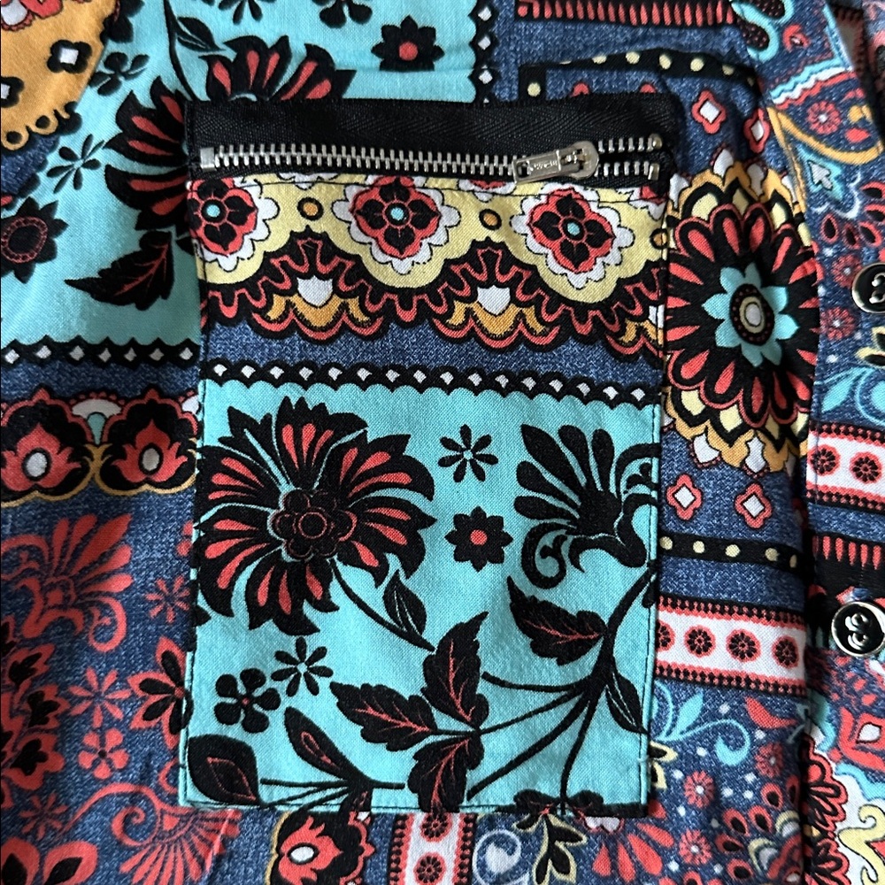 Alexander’s Colecction Colorful Patchwork Button-… - image 3